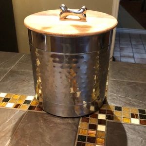 New pet food/treat wood and metal container.
